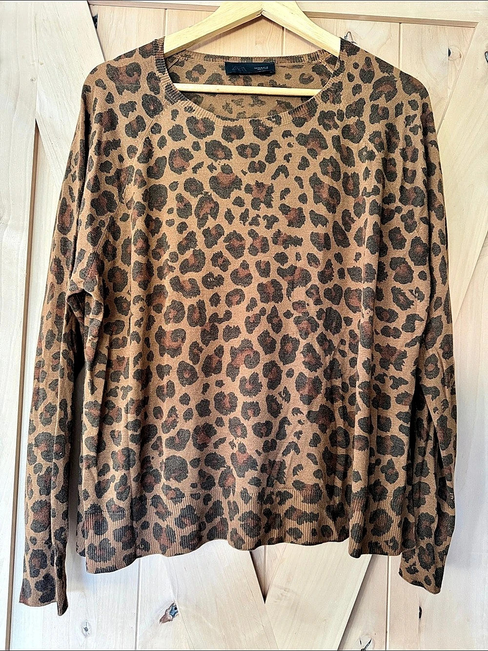 Zara Leopard Print Long Sleeve Size XL Like New